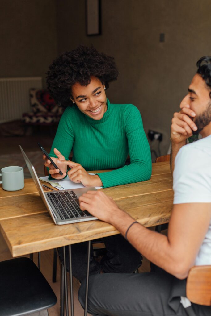 couple looking at computer