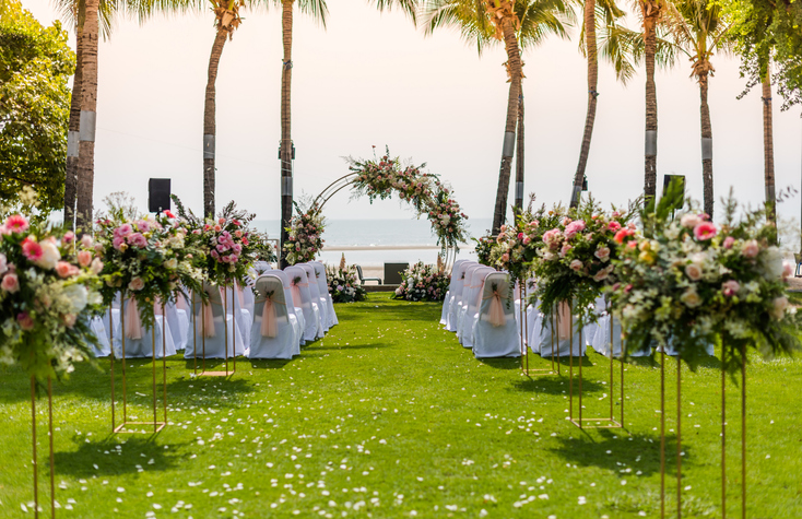 Wedding decor on beach Velas Los Cabos