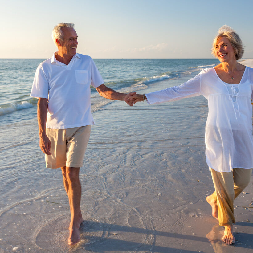 couple walking on beach