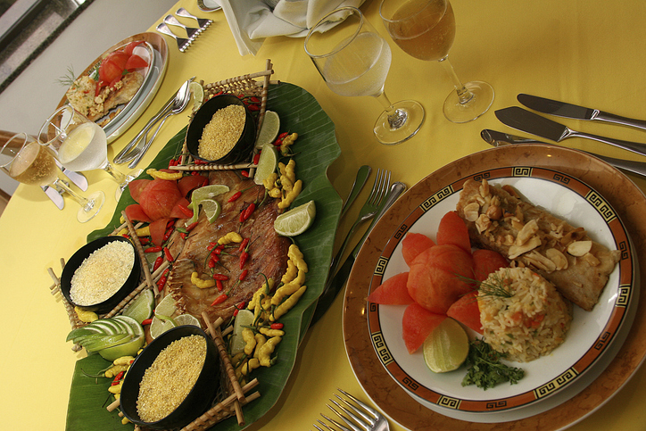 Caribbean food table